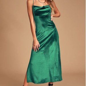 Sexy Green Velvet Midi Dress